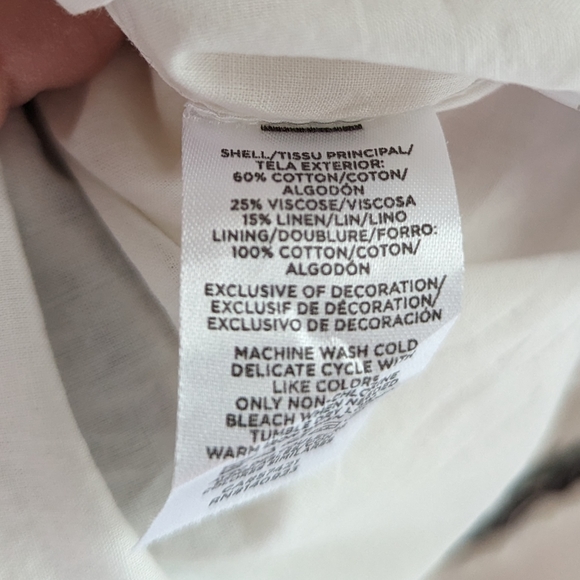 Loft cream off-white loose boho summer cotton dress small sz small NWT - Picture 15 of 16